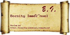 Bozsity Immánuel névjegykártya